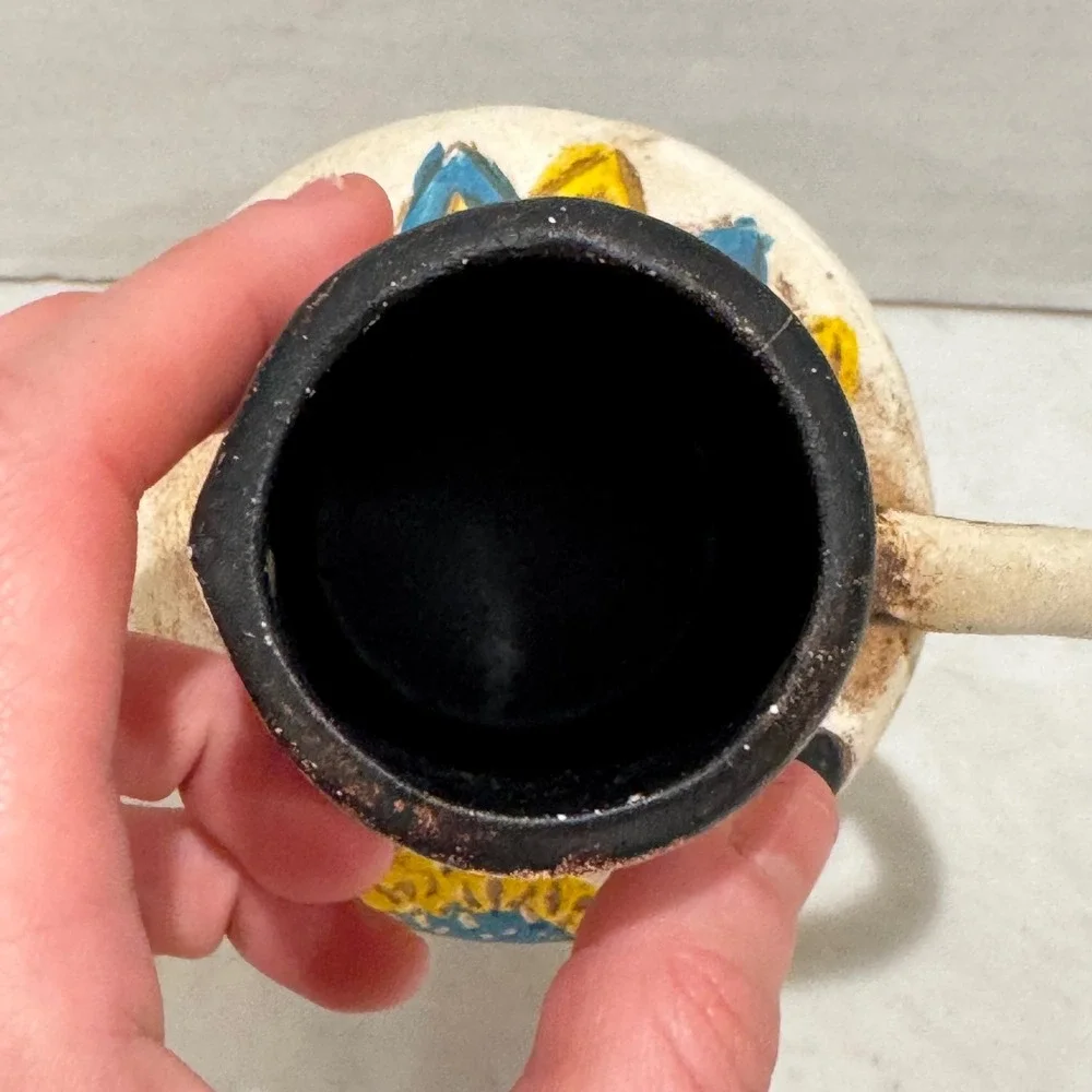 Vintage Hand Painted Ceramic Pitcher Small Native American‎ Southwestern Tribal